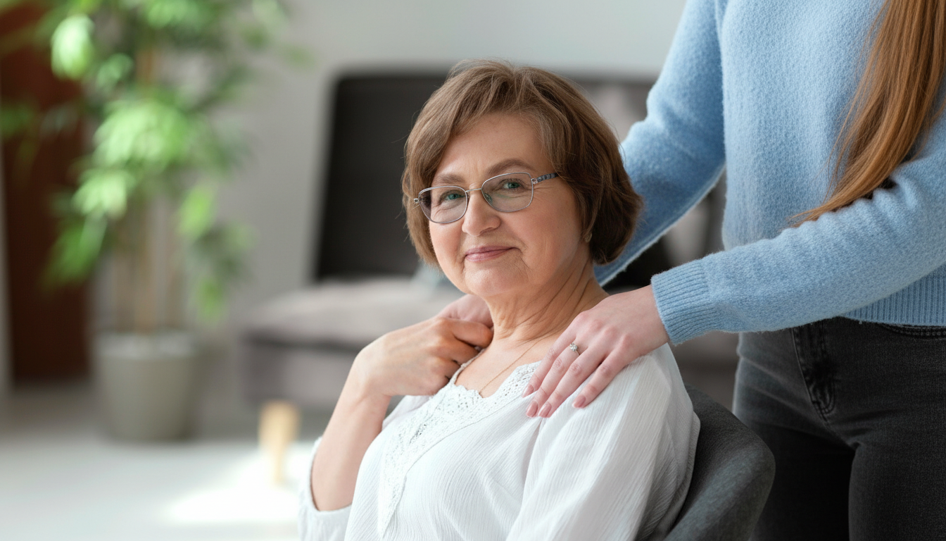 Caregiver caring for client