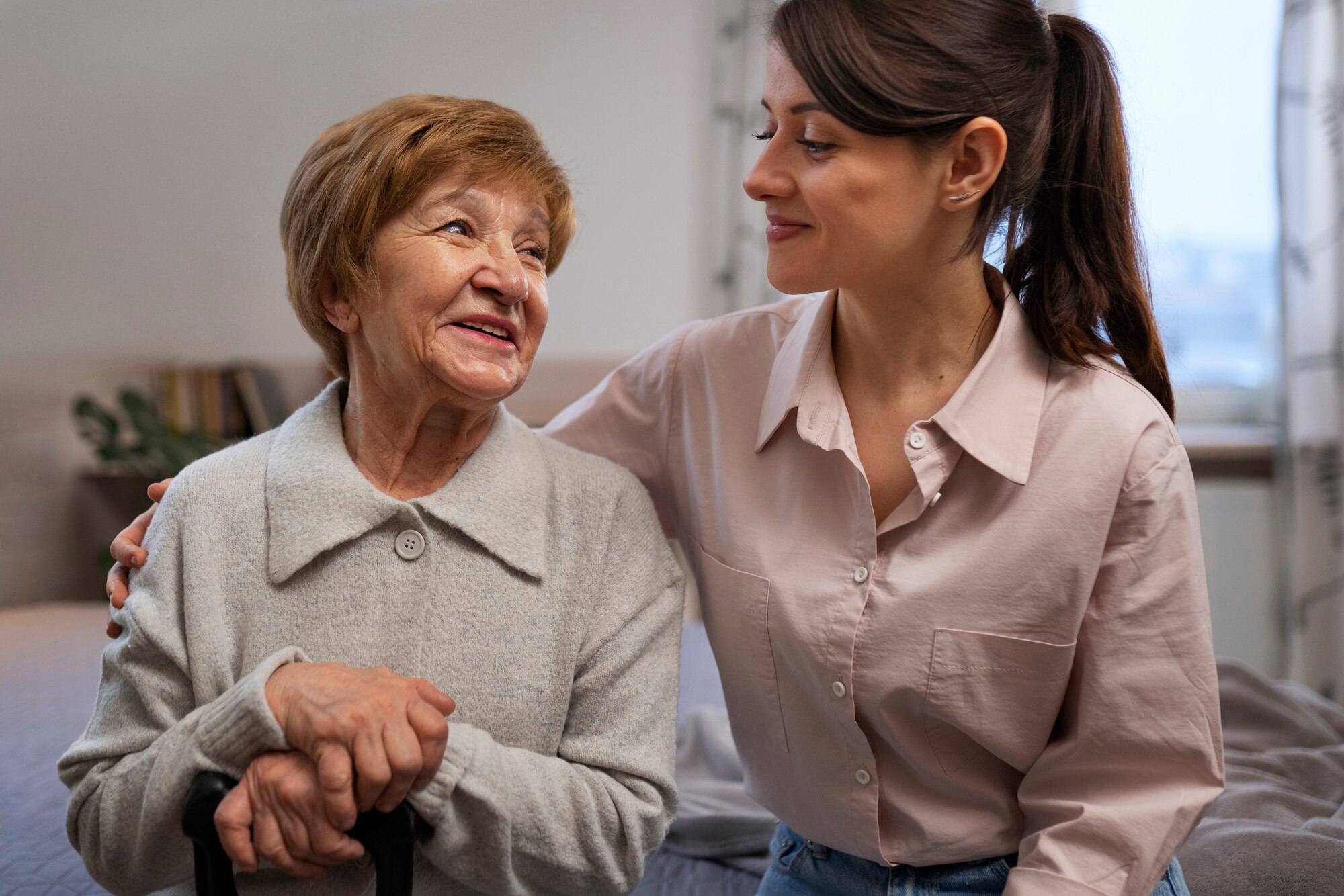 Caregiver with senior client in Cedarburg